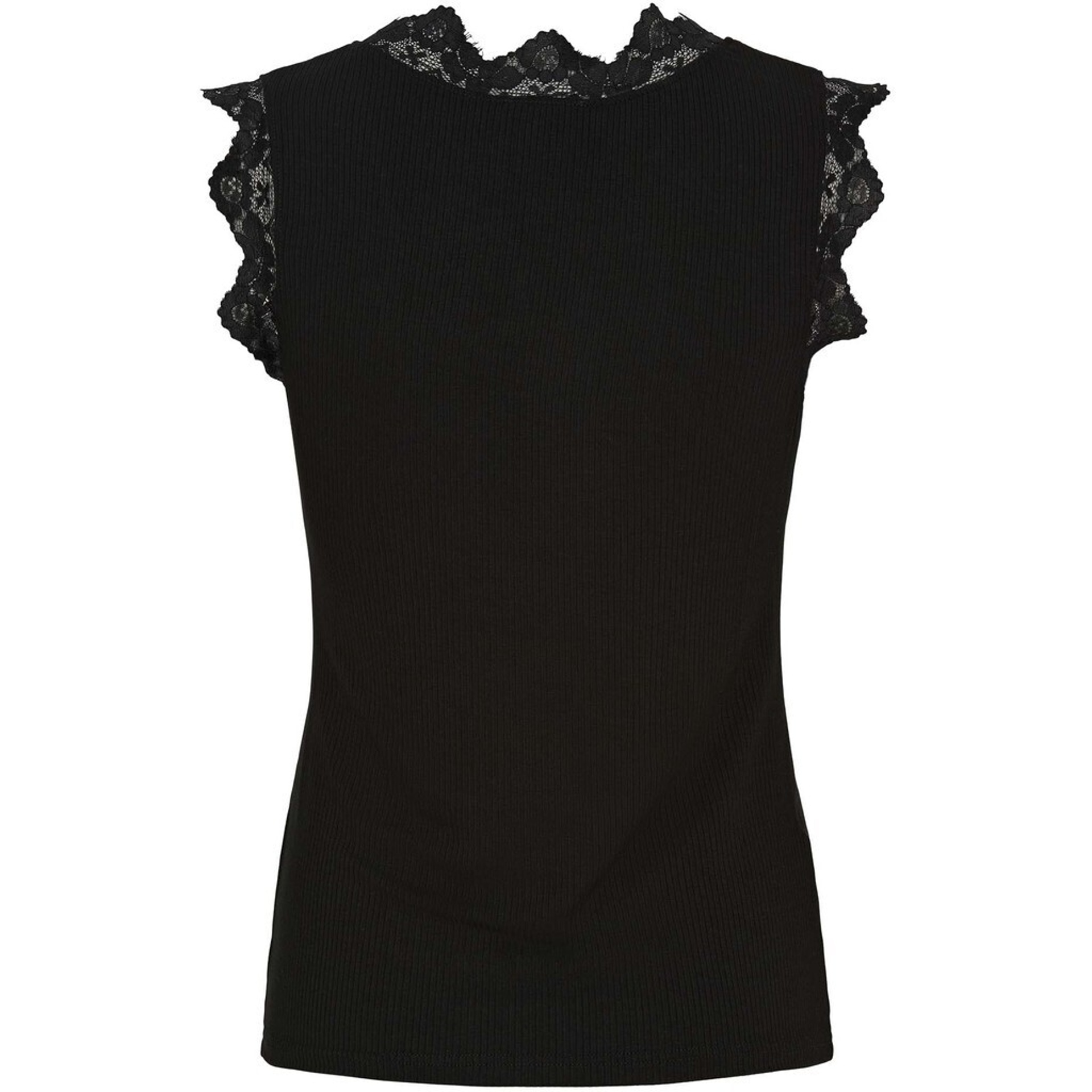 Svart blondetopp rygg NY