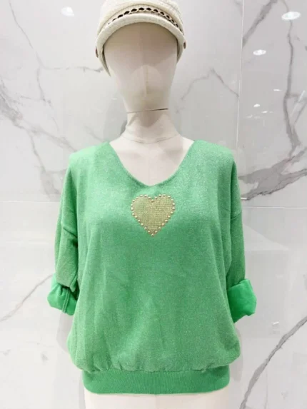 Genser Hjerte grønn